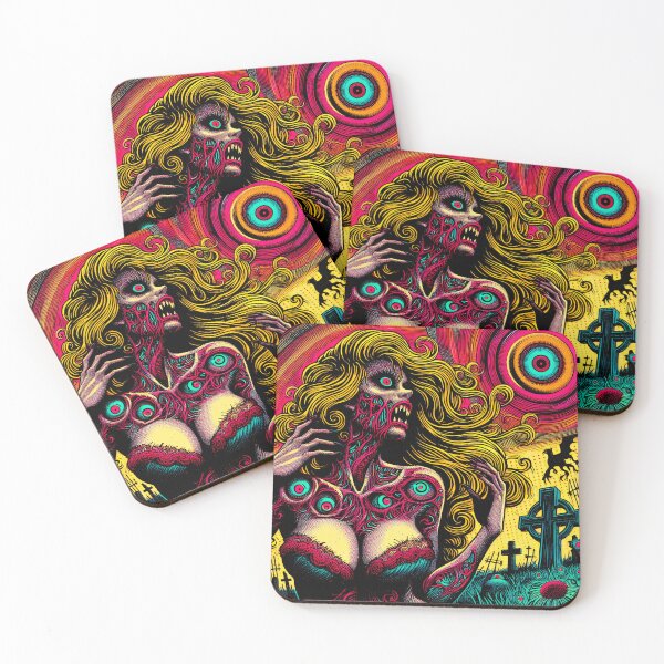 Item preview, Trippy Psychedelic Nightmare Zombie Girl designed and sold by AIPixelMaster.