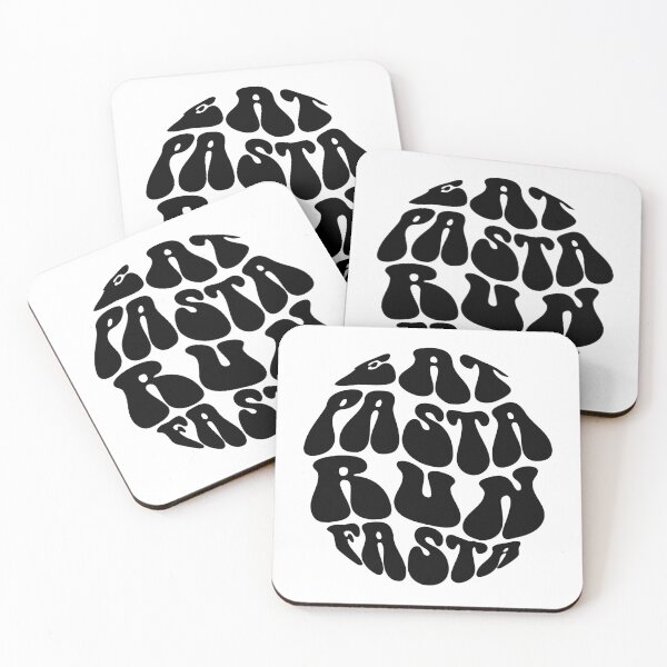 Item preview, Eat Pasta Run Fasta Text Monochrome White designed and sold by Meepuruproject.