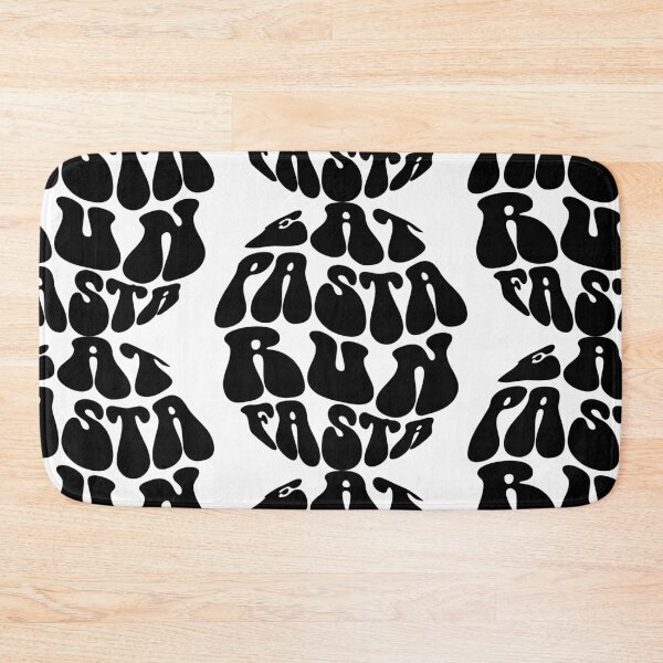 Item preview, Eat Pasta Run Fasta Text Monochrome White designed and sold by Meepuruproject.