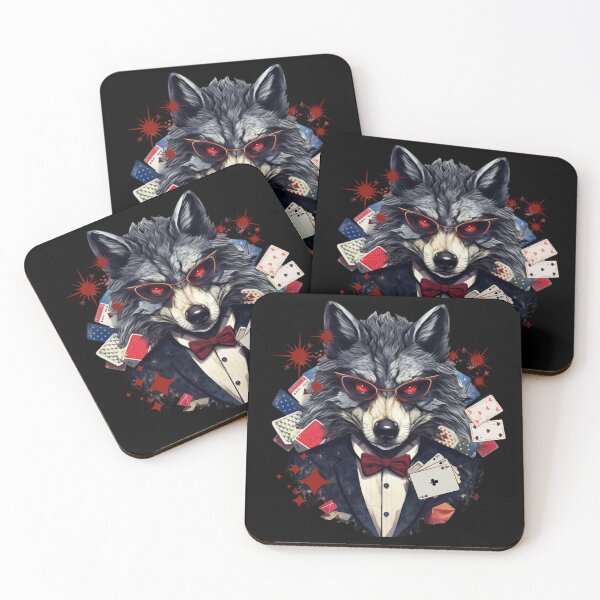 Item preview, BUSINESS WOLF IN SUNGLASSES RETRO 14 POKER FACE designed and sold by justyna-s28.