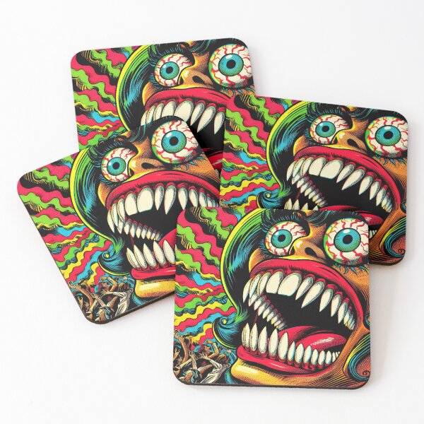 Item preview, Trippy Psychedelic Big Mouth Monster Woman designed and sold by AIPixelMaster.