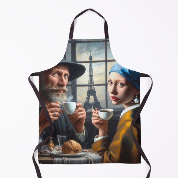 Item preview, Johannes Vermeer has coffee with The Girl with a Pearl Earring designed and sold by Theudric.