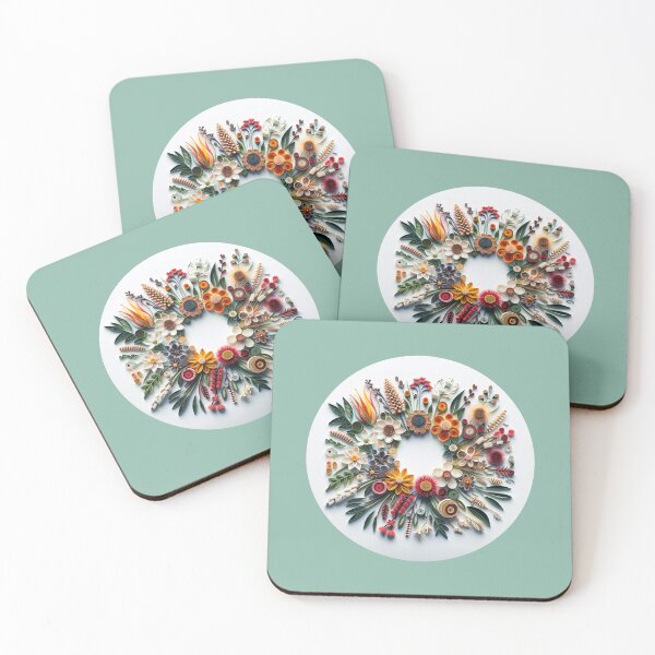 Item preview, Quilling Digital Australian Wildflower Wreath designed and sold by Rachael Taylor.