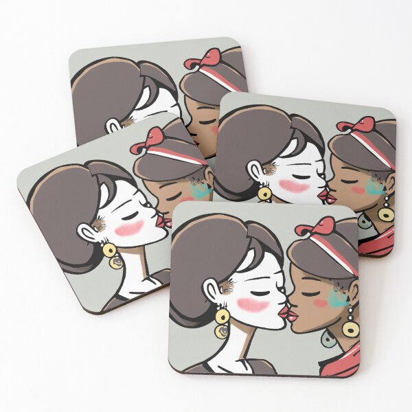 Item preview, Illustration of two women in love kissing designed and sold by Photopat.