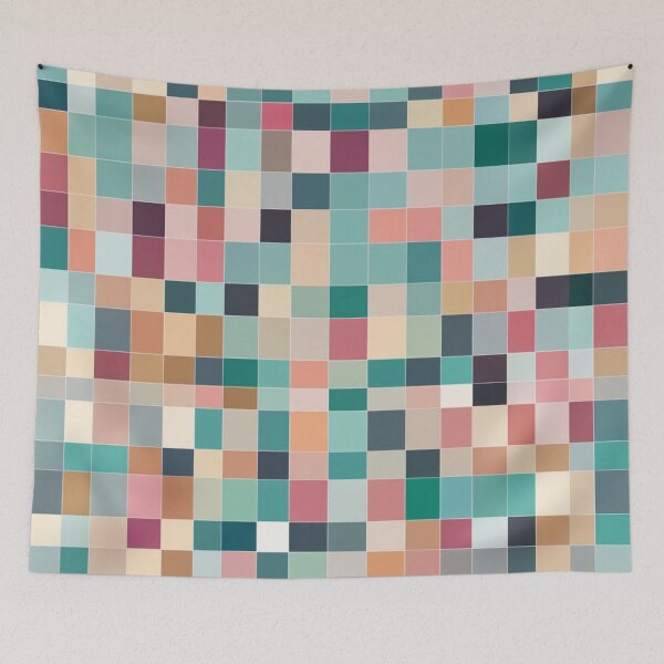 Item preview, small mosaic color block pattern lite pastel tone designed and sold by JangmiHorang.