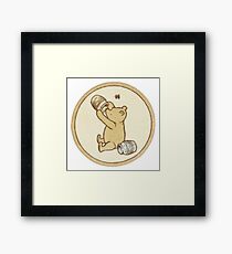 Pooh Bear Honey Pot Vintage Framed Print