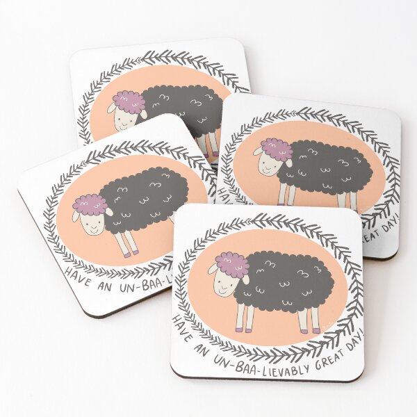 Item preview, Cheerful Sheep Illustration - Have an Un-BAA-lievably Great Day! - Cute Farm Animal Pun - Whimsical Nursery Decor - Playful Nature Inspired Artwork Peach Fuzz Pantone 2024 designed and sold by MaddaMom.