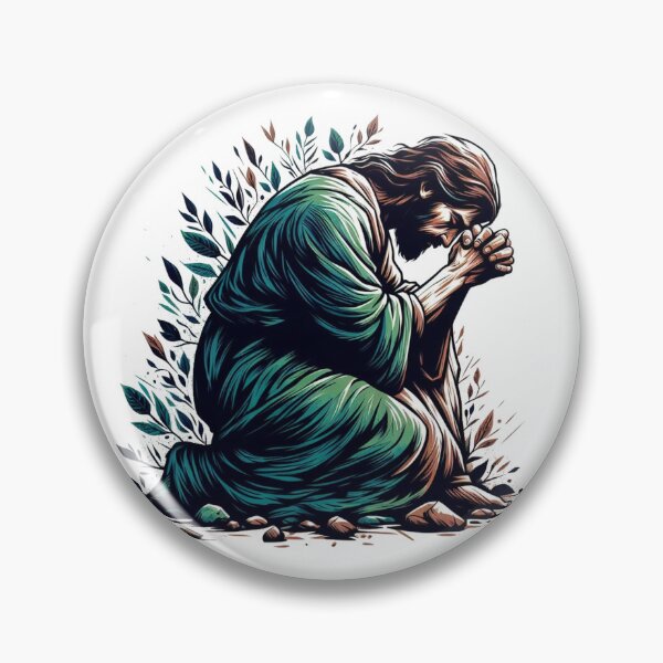 Item preview,  "Prayer and Grief (Matthew 26:36-39): Jesus took his disciples to Gethsemane. There, Jesus, overwhelmed with sorrow and distress, fell with his face to the ground and prayed." designed and sold by PaintMeWorld.