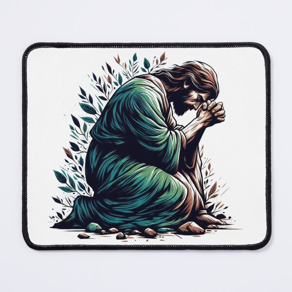 Item preview,  "Prayer and Grief (Matthew 26:36-39): Jesus took his disciples to Gethsemane. There, Jesus, overwhelmed with sorrow and distress, fell with his face to the ground and prayed." designed and sold by PaintMeWorld.