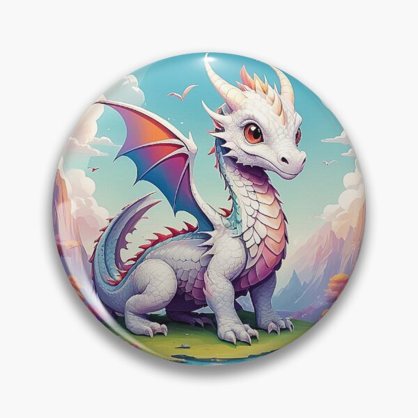 Item preview, Magical Rosadracon: A friendly dragon in a pastel landscape designed and sold by Minpadesign.