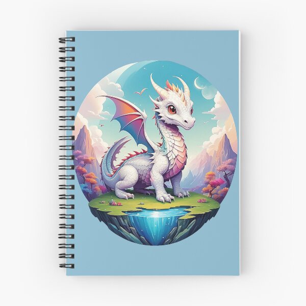 Item preview, Magical Rosadracon: A friendly dragon in a pastel landscape designed and sold by Minpadesign.