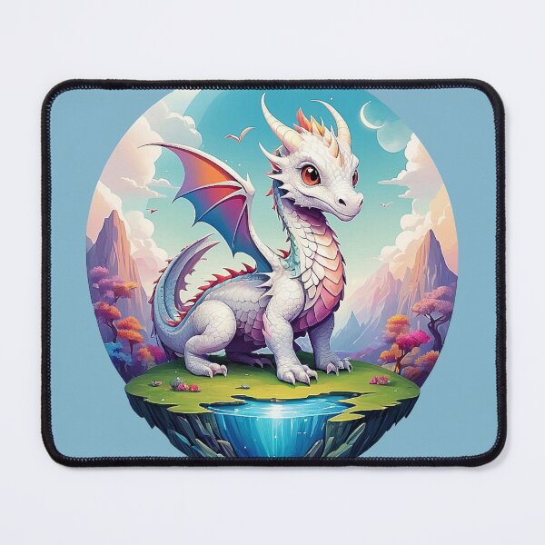 Item preview, Magical Rosadracon: A friendly dragon in a pastel landscape designed and sold by Minpadesign.