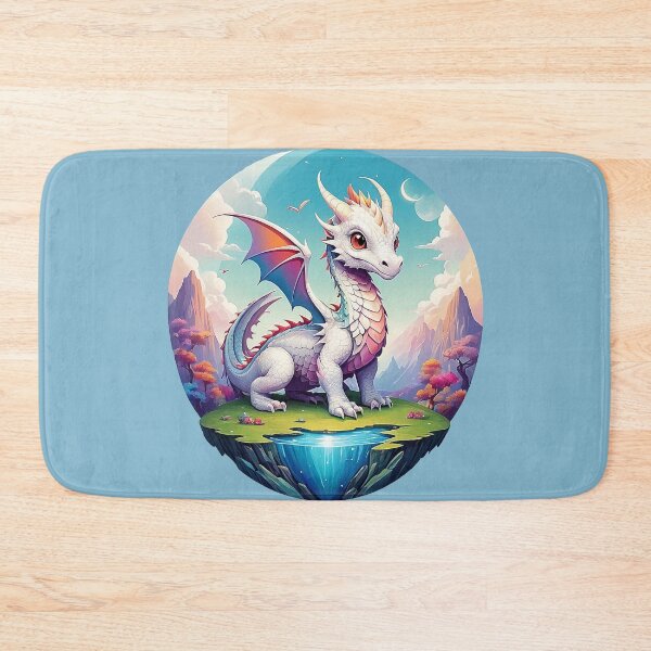 Item preview, Magical Rosadracon: A friendly dragon in a pastel landscape designed and sold by Minpadesign.