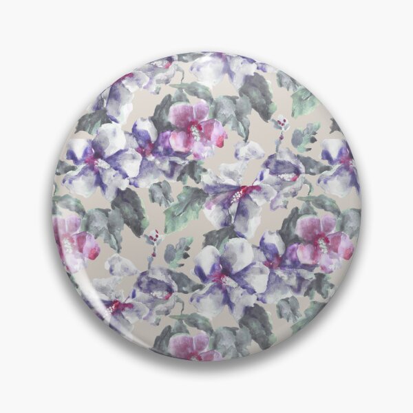 Item preview, big floral classic watercolor handmade beige designed and sold by Alessandro Remo Mazzoni Remotextiles.