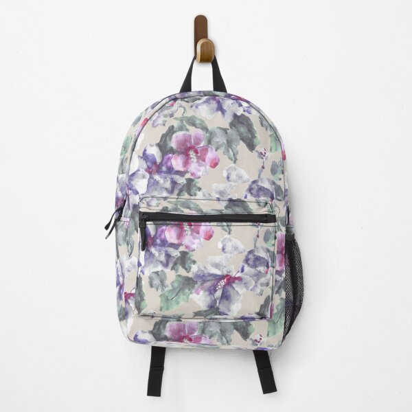 Item preview, big floral classic watercolor handmade beige designed and sold by Alessandro Remo Mazzoni Remotextiles.