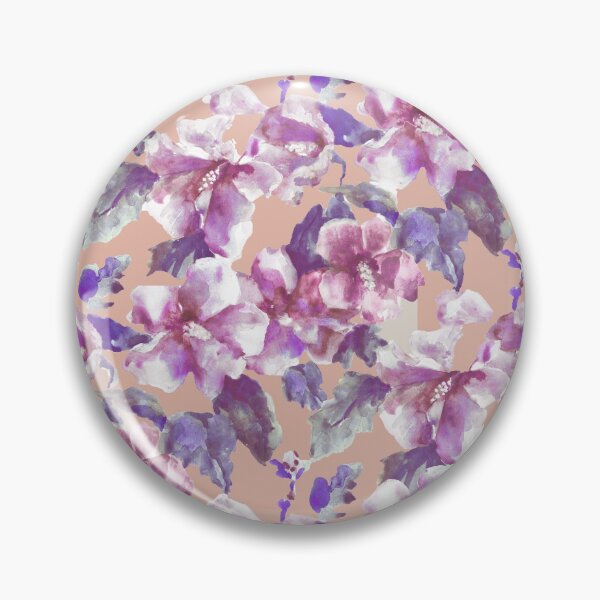 Item preview, Copy of big floral classic watercolor handmade peach designed and sold by Alessandro Remo Mazzoni Remotextiles.