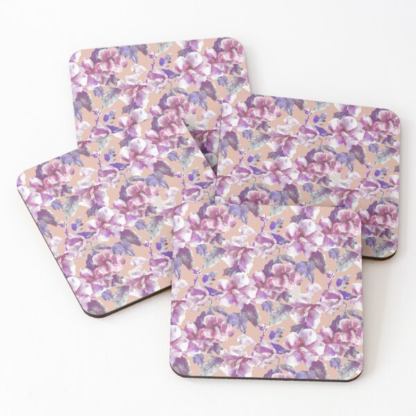 Item preview, Copy of big floral classic watercolor handmade peach designed and sold by Alessandro Remo Mazzoni Remotextiles.