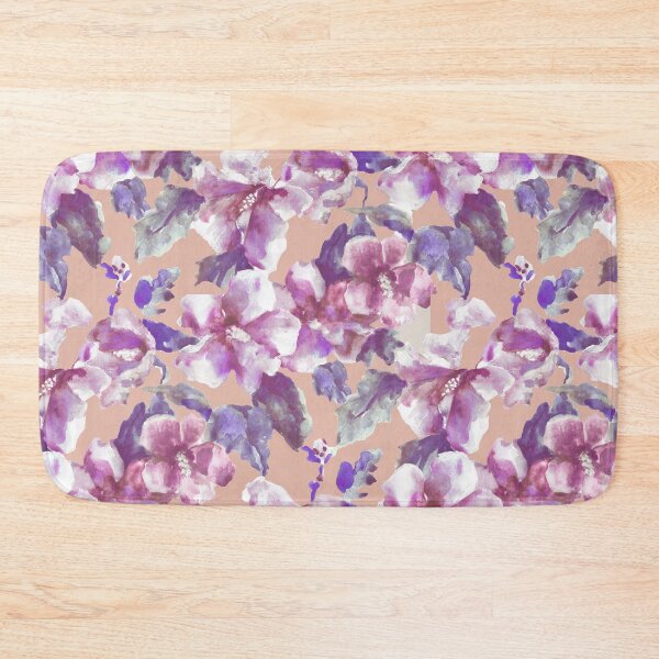Item preview, Copy of big floral classic watercolor handmade peach designed and sold by Alessandro Remo Mazzoni Remotextiles.