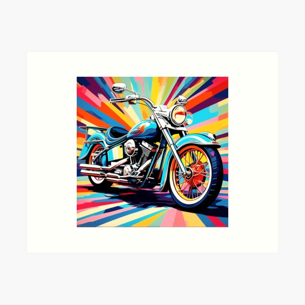 Pop Art Cruiser Motorrad deco Kunstdruck