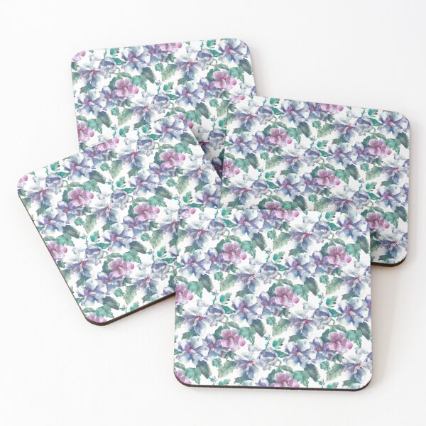 Item preview, Copy of big floral classic watercolor handmade white designed and sold by Alessandro Remo Mazzoni Remotextiles.