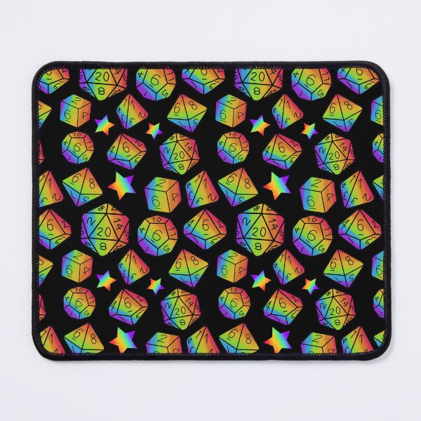 Item preview, Rainbow dice set on black designed and sold by Cthulhu loves crafts.