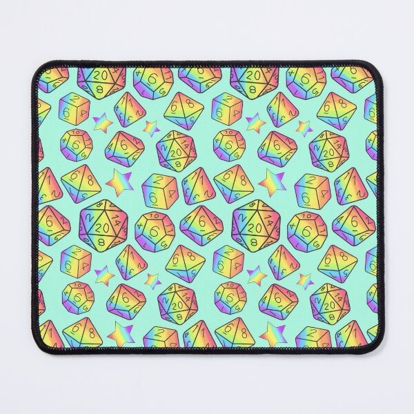 Item preview, Pastel Rainbow dice set on green designed and sold by Cthulhu loves crafts.