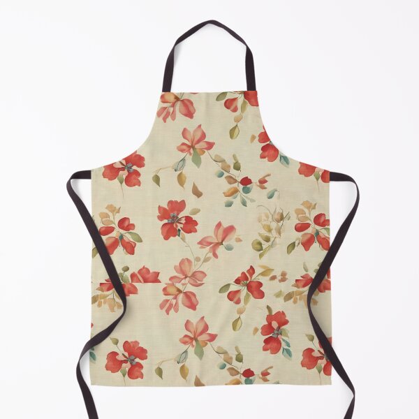 Item preview, Red Floral On Beige Linen designed and sold by Tamas Das.