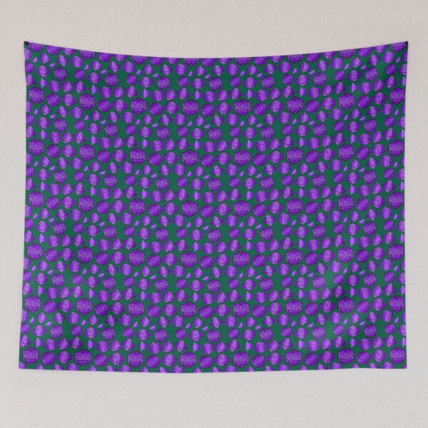 Item preview, Dark purple dice set on green designed and sold by Cthulhu loves crafts.