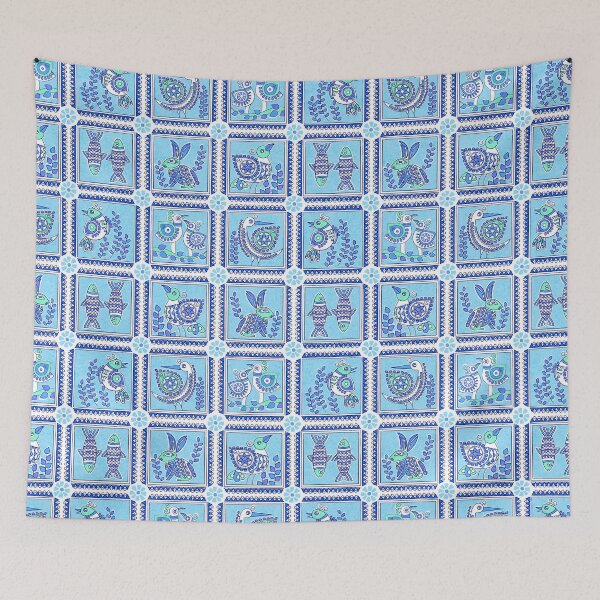Item preview, Peekaboo - Blue designed and sold by Fabricatemyart.