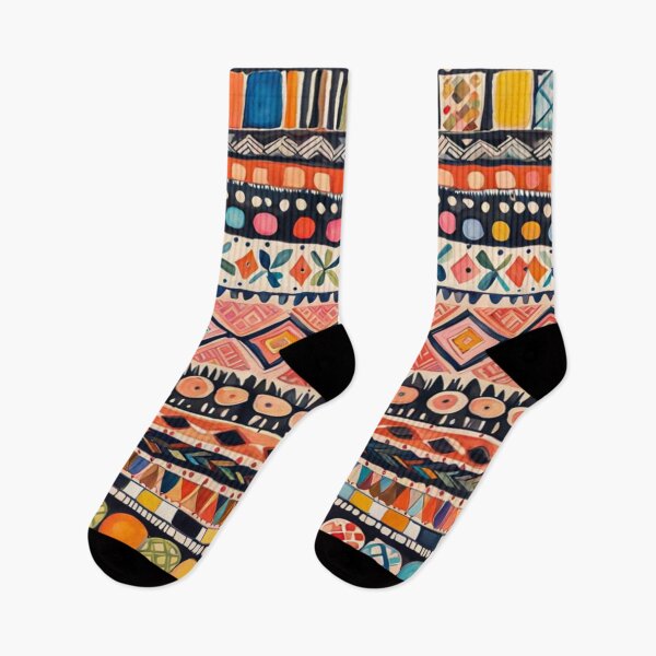 Item preview, Traditional Kilim Pattern, Ethnic Abstract Scandinavian Design in Watercolor - Tribal, Indian & Aztec Vintage Pattern - Batik designed and sold by MyArt23.