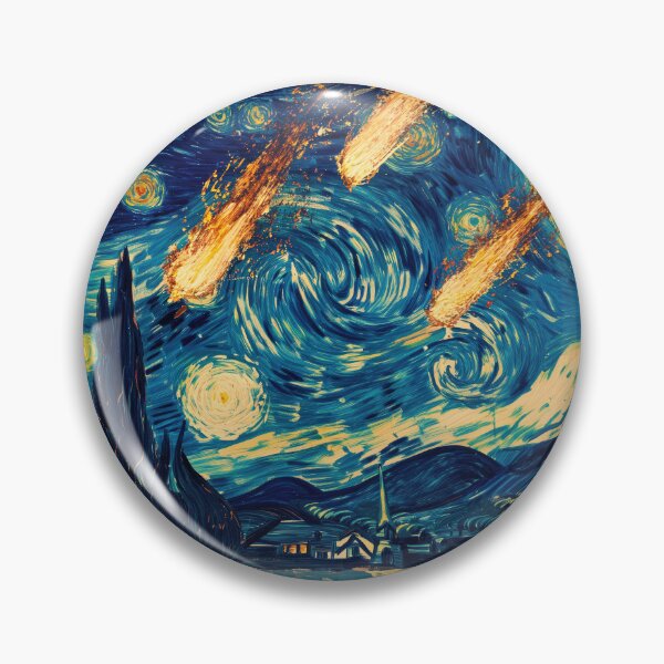 Item preview, Meteors Falling On The Starry Night - Vincent Van Gogh, Asteroid Impact designed and sold by PrintShangri-La.