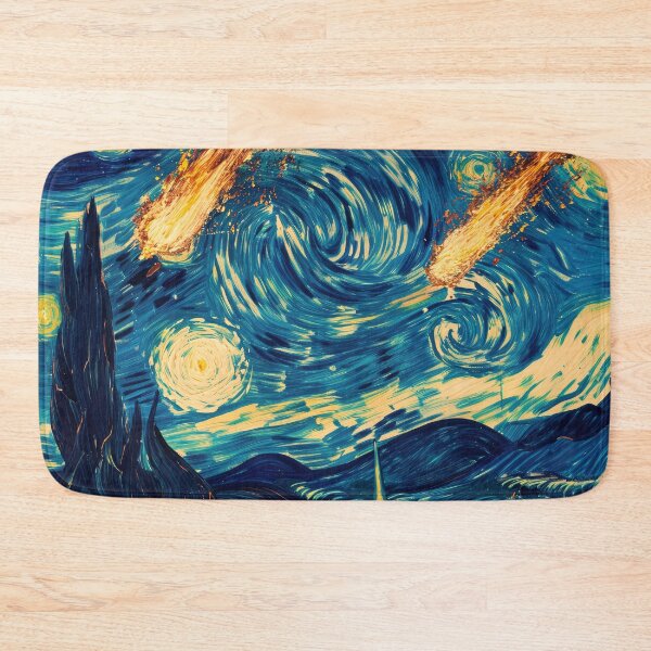 Item preview, Meteors Falling On The Starry Night - Vincent Van Gogh, Asteroid Impact designed and sold by PrintShangri-La.