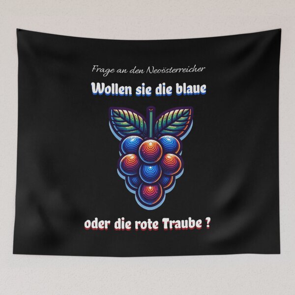 Item preview, Question to the neo-Austrian: Do you want the blue or the red grape? Saying in German - funny designed and sold by Pflugart.