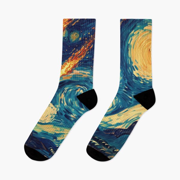Item preview, Meteors Falling On The Starry Night - Vincent Van Gogh, Asteroid Impact designed and sold by PrintShangri-La.