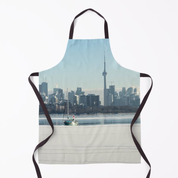Item preview, Unusual Sight - Frozen Lake Ontario Toronto Skyline and a Sailboat designed and sold by Georgia Mizuleva.