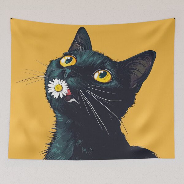 Item preview, Daisy flowers cat designed and sold by FlowersColorful.