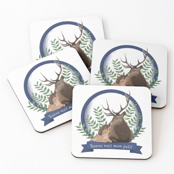 Item preview, Papa deer and his fawn designed and sold by Audrey Janvier | AJD.