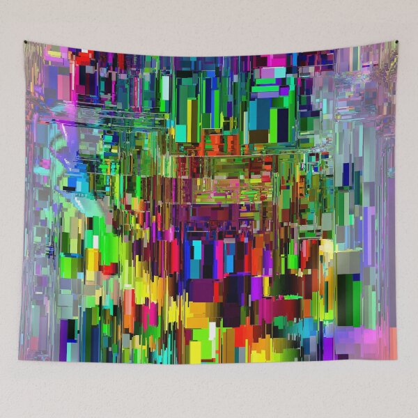 Item preview, Neon Rainbow Fractal Abstract Rectangle Design designed and sold by Warren Paul Harris.