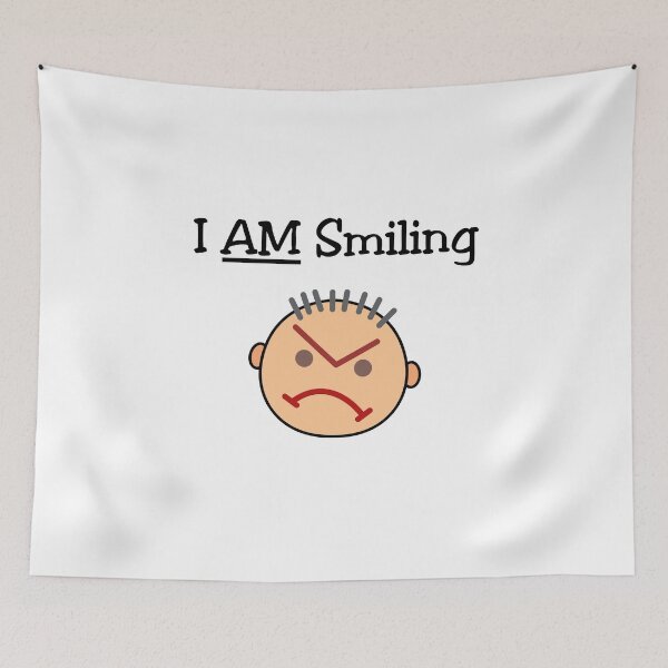 Item preview, Funny I AM Smiling Grouchy Angry Crabby Guy Light-Color designed and sold by TinyStarAmerica.