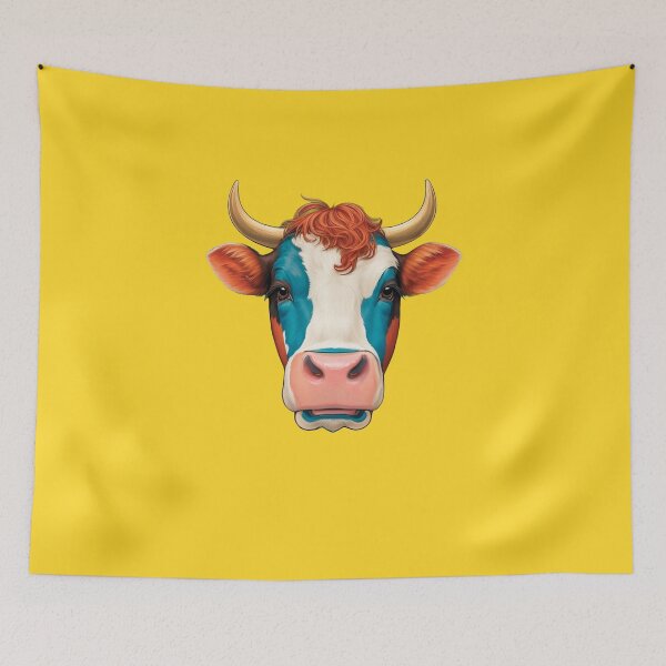 Item preview, Cow with blue patches designed and sold by HarridanCreates.