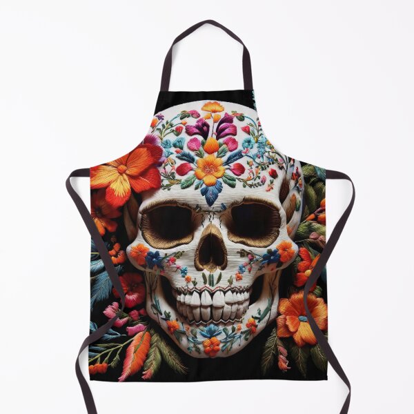 Item preview, Skull embroidery with flowers - Mexican culture designed and sold by portokalis.