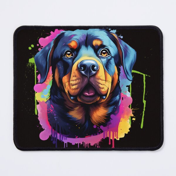 Item preview, Rottweiler on colorful background designed and sold by DarkHeartCreat.