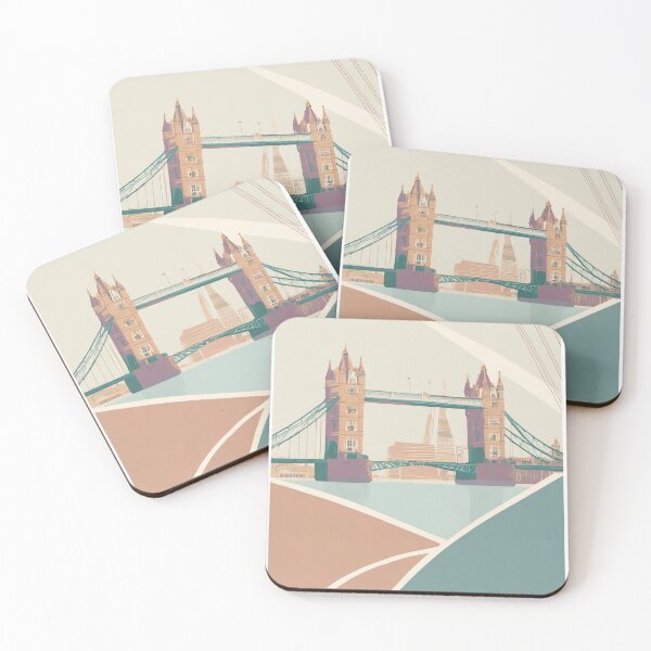 Artikelvorschau, Vintage Minimal Retro Reiseplakat Tower Bridge in London England entworfen und verkauft von pod24.