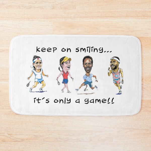 Item preview, Keep on smiling... its only a game tennis stars caricatures designed and sold by dizzycatbiz.