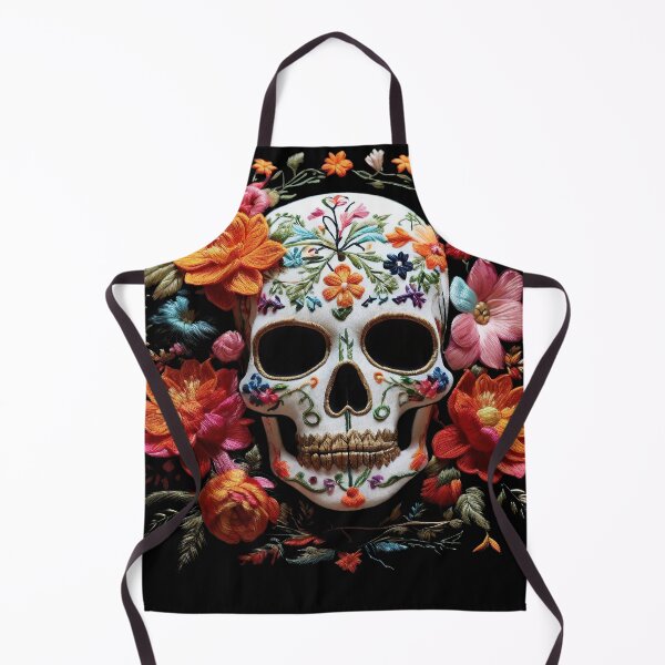Item preview, Skull embroidery with flowers - Mexican culture designed and sold by portokalis.
