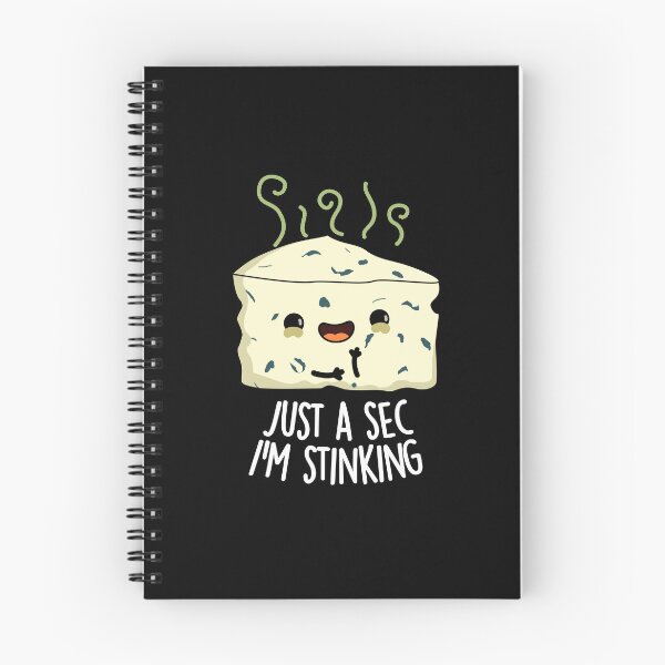 Item preview, Just A Sec I'm Stinking Funny Cheese Pun (Dark BG) designed and sold by punnybone.