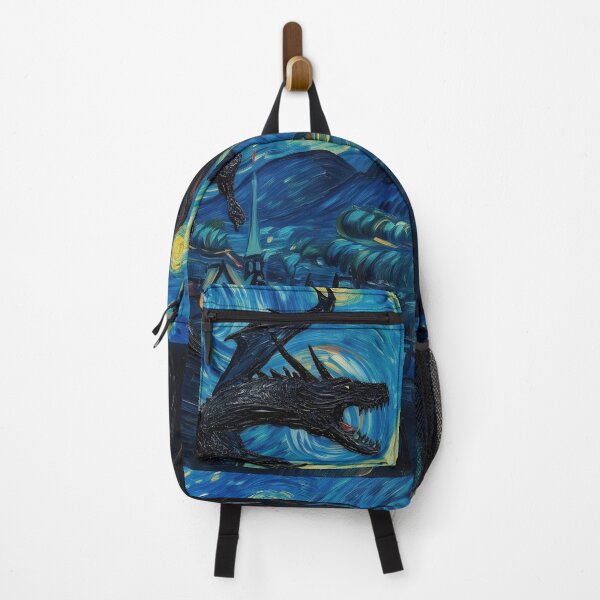 Item preview, Dragon Attacking The Starry Night - Vincent Van Gogh, Parody Painting designed and sold by PrintShangri-La.