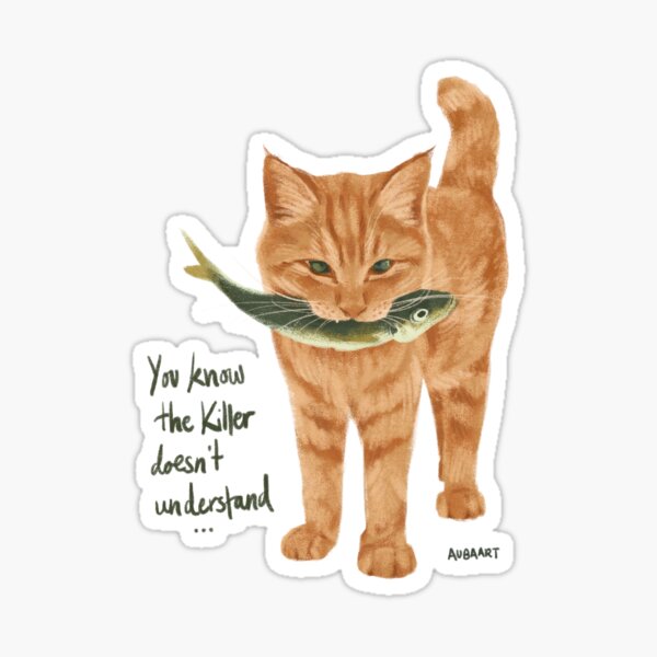 Moon Song Phoebe Bridgers Cat Illustration Sticker