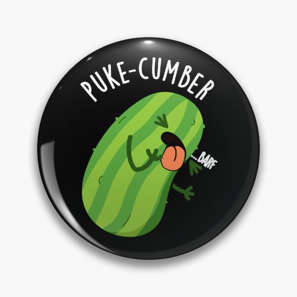 Item preview, Puke-cumber Funny Cucumber Pun (Dark BG) designed and sold by punnybone.