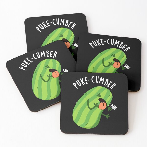 Item preview, Puke-cumber Funny Cucumber Pun (Dark BG) designed and sold by punnybone.